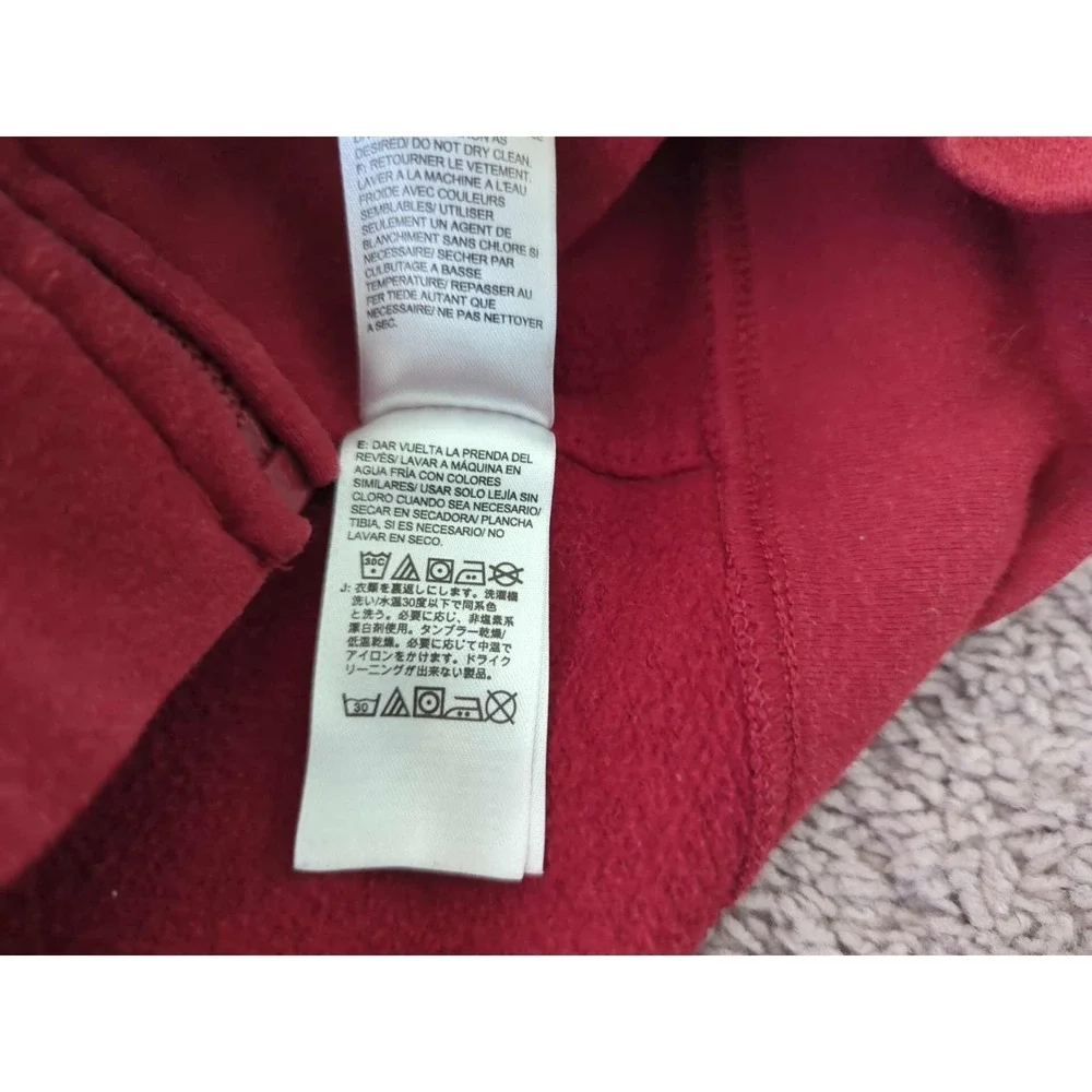 The North Face Hoodie Mens M Red Long Sleeve Full Zip Logo‎ Drawstring Outdoor